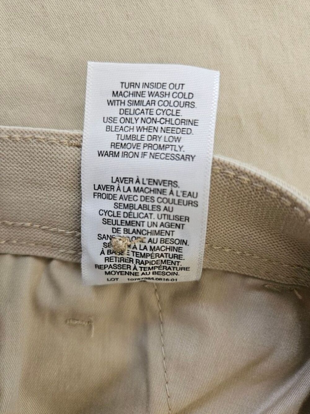 Kensie Jeans Beige Mid-Rise Chino Trousers NWT Size 6 Ankle Crop Pants Stretch - Picture 7 of 9